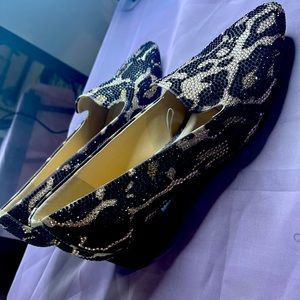 Leopard print Rhinestone loafers